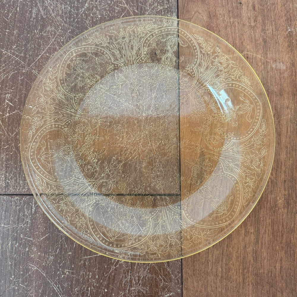 Federal Glass Patrician Spoke Amber Depression‎ Glass Chop Plate Tray